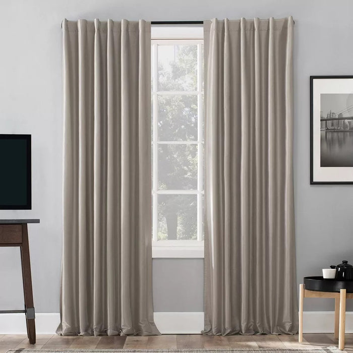 84"x50" Evelina Faux Dupioni Silk Thermal Extreme 100% Blackout Back Tab Curtain Panel - Sun Zero