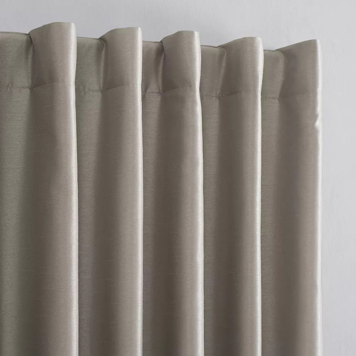 84"x50" Evelina Faux Dupioni Silk Thermal Extreme 100% Blackout Back Tab Curtain Panel - Sun Zero