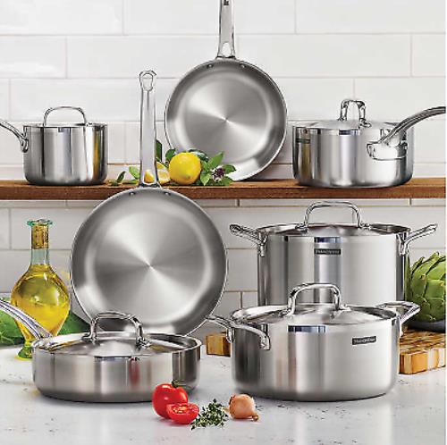 Tramontina 12 Piece Tri-Ply Clad Stainless Steel Cookware Set Open Box