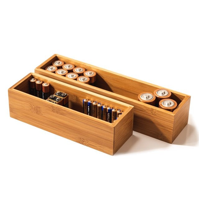 Seville Classics 10-Piece Bamboo Storage Organizer Box Set
