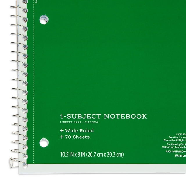 Pen+gear 70ct Green Notebook WR
