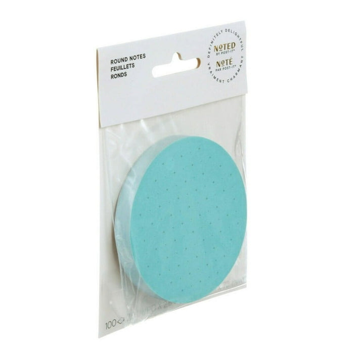 Post-It Printed Notes, Round, Turquoise, 3 in X 3 in
