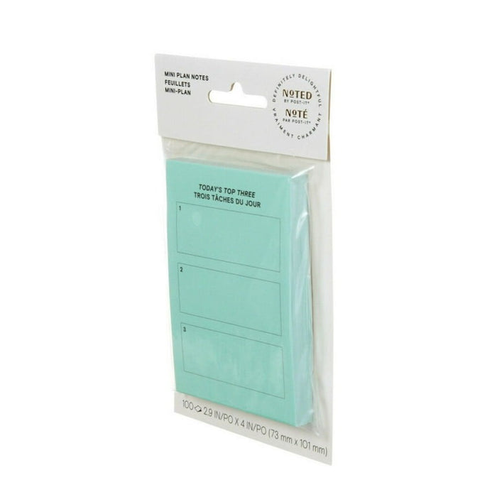 Post-it Brand, Turquoise Top 3 Notes, 3 in x 4 in, 1 Pad/Pack, 100 Sheets/Pad