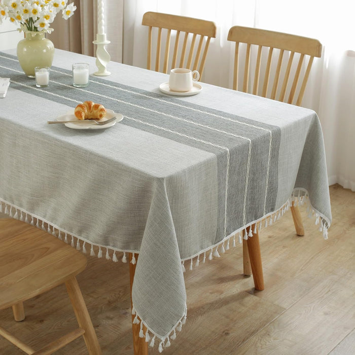 RECTANGLE WATERPROOF TABLECLOTH WITH TASSELS