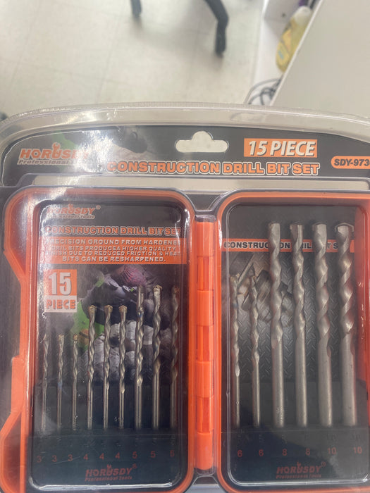 HORUSDY ® 15 PIECE CONSTRUCTION DRILL BIT SET