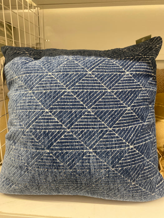 Sea Blue Logan Reversible Geometric Chenille Pillow