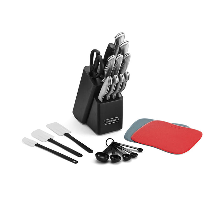 Farberware Classic 22 Piece Stamped Stainless Steel Knife Set and Utensil Set (please be advised that sets may be missing pieces or otherwise incomplete)