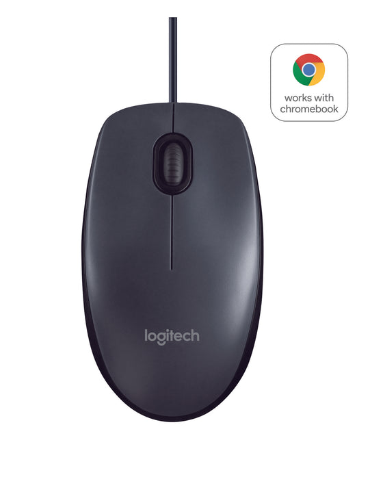 Logitech M100 USB Wired Mouse - Black 1C