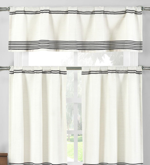 Wilmont Stripe Kitchen Curtain & Tier Set