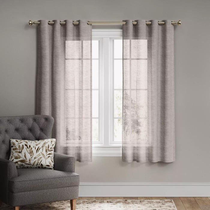 Textured Weave Window Curtain Panel Gray (54"x84") - Threshold