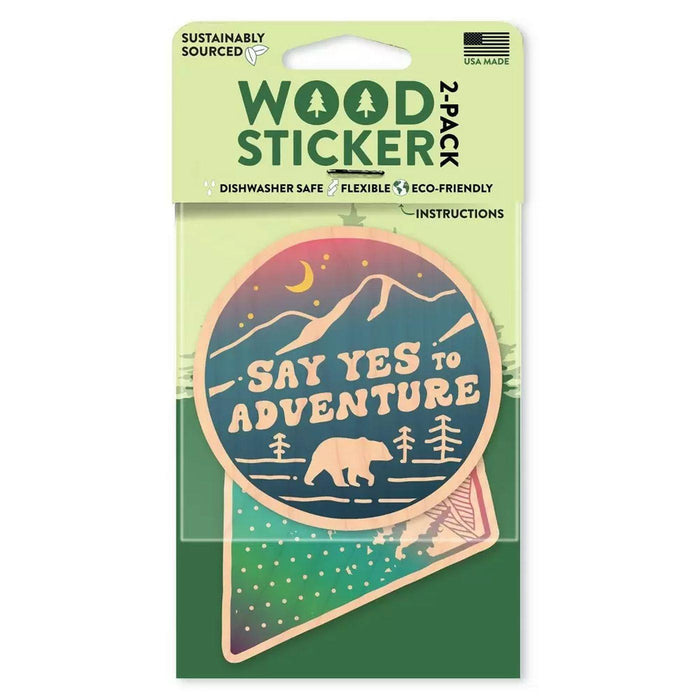 Dust City Wood Stickers Adventure and Rainbow Mountain Scene Stickers 2pk