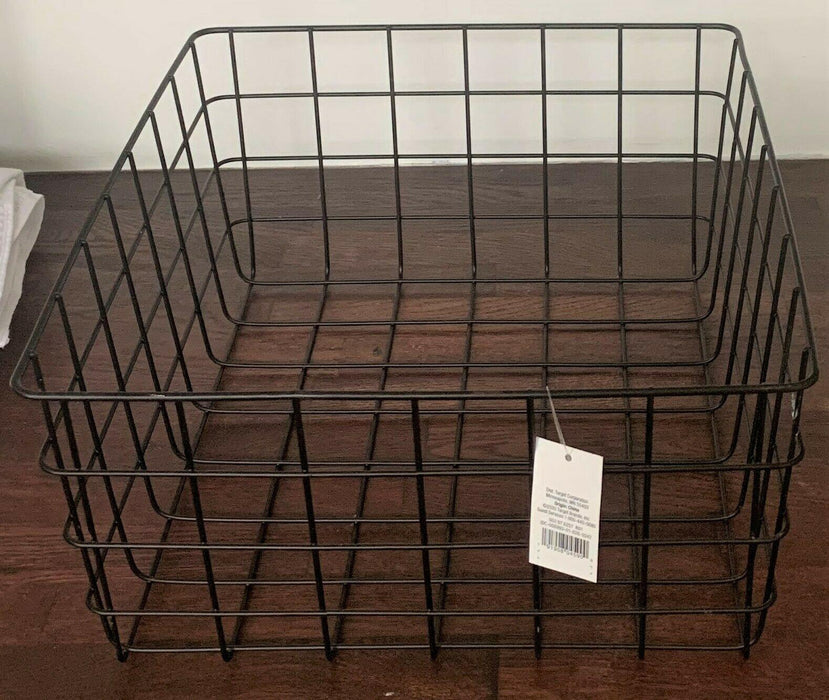 13" Decorative Baskets Steel Black Rectangular - Room Essentials