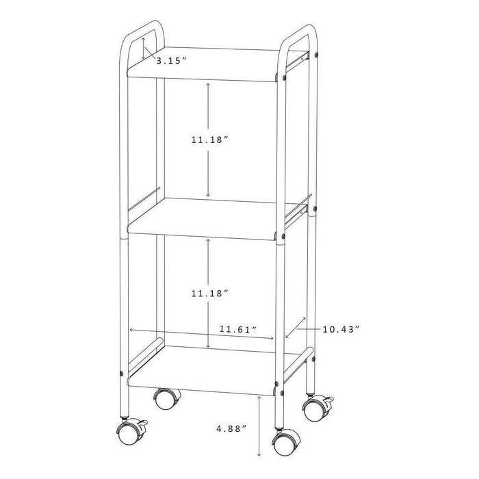 ROOM ESSENTIALS Storage Cart OPEN BOX 32" H 3-Tier Gray Open Box
