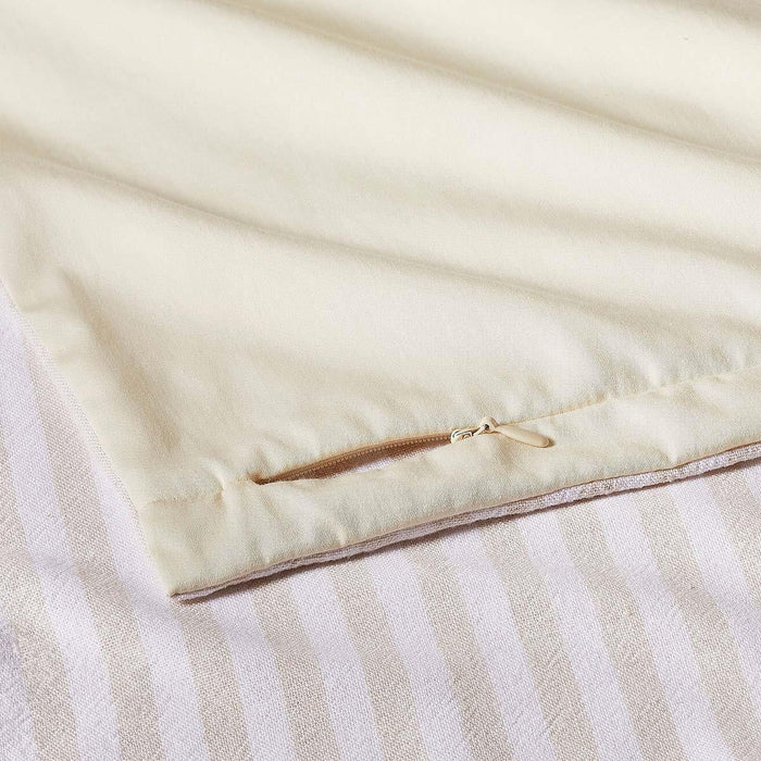 Heavyweight Linen Blend Stripe Comforter & Sham Set - Casaluna