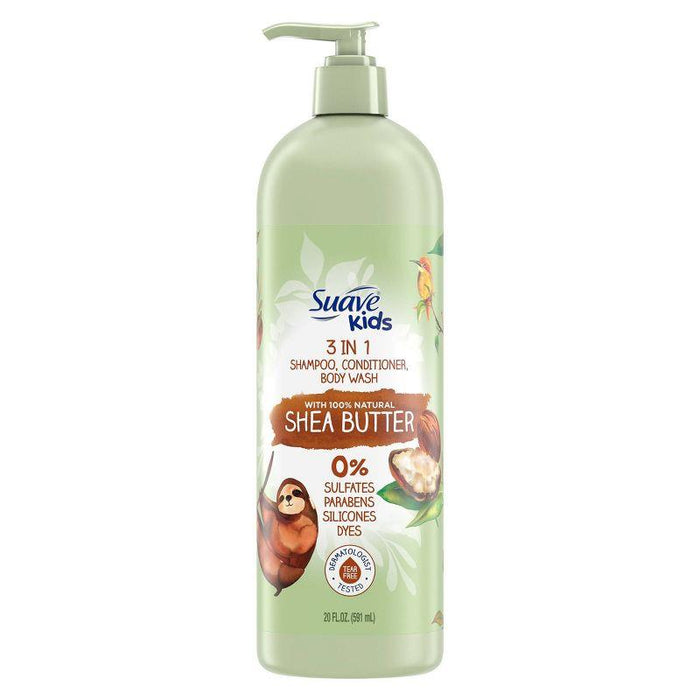 Suave Kids 3-in-1 Shampoo Conditioner & Body Wash with Shea Butter 20 Fl Oz