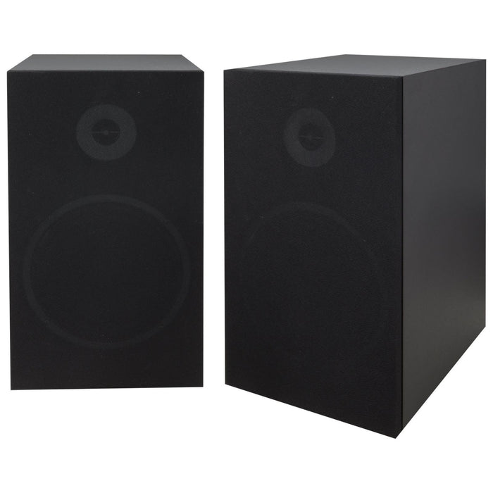 Onn. Bluetooth Wireless Bookshelf Speakers, Set of 2, Black (1819255) Open Box