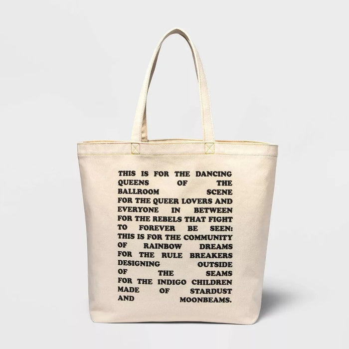 Pride Blu Poem Tote Bag - Cream