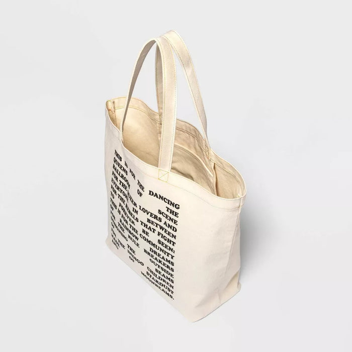 Pride Blu Poem Tote Bag - Cream