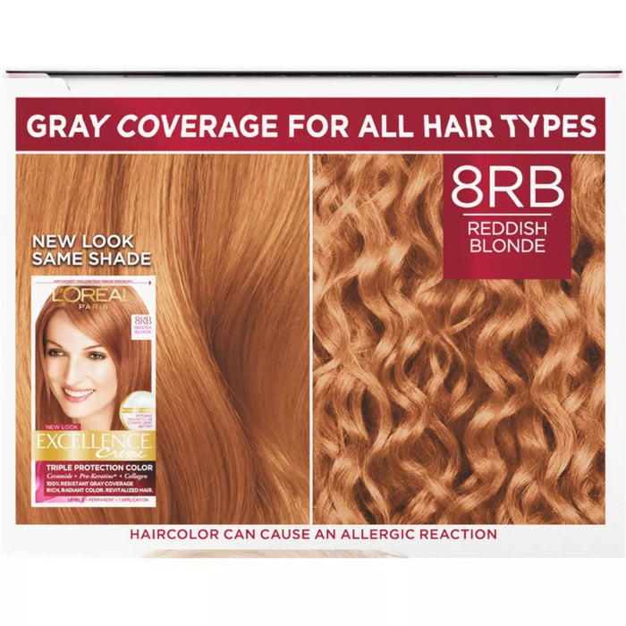 L'Oreal Paris Excellence Triple Protection Permanent Hair Color - 6.3 Fl Oz - 8RB Reddish Blonde - 1