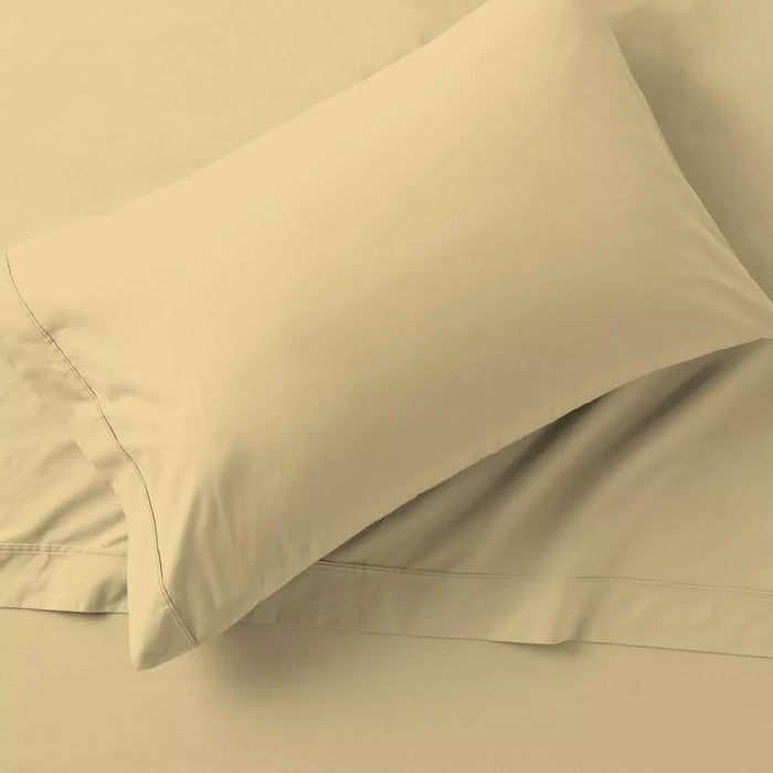 King 400 Thread Count Ultimate Percale Cotton Solid Pillowcase Set Yellow - Purity Home