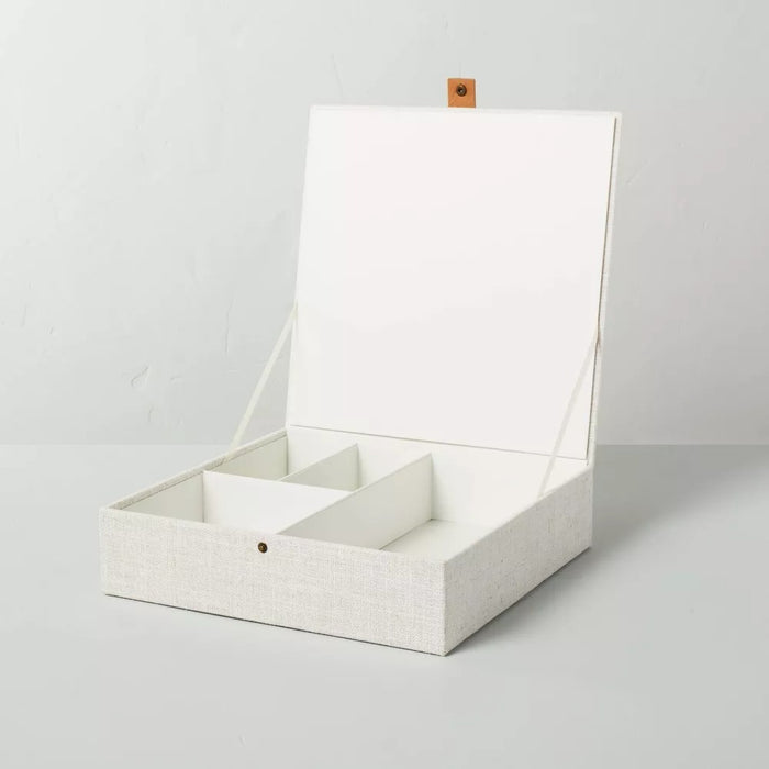 Fabric Divided Jewelry Box Cream - Hearth & Hand with Magnolia