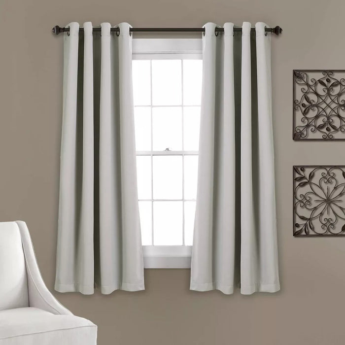 Set of 2 (95"x52") Insulated Grommet Top Blackout Curtain Panels Light Gray - Lush Décor